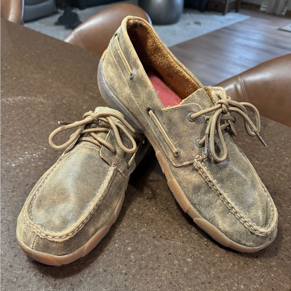 Men’s Twisted X Leather Boat Shoes Size 11.5W